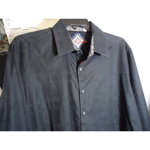 Robert Graham Other - Robert Graham Black 3xl Classic Fit Button Front Shirt Black White Flip Cuffs